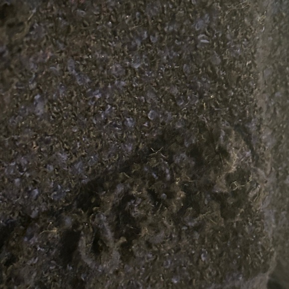 Chanel-Style Serrani Italy Navy Blue Ruffled Boucle Jacket, size 10 - Picture 12 of 12